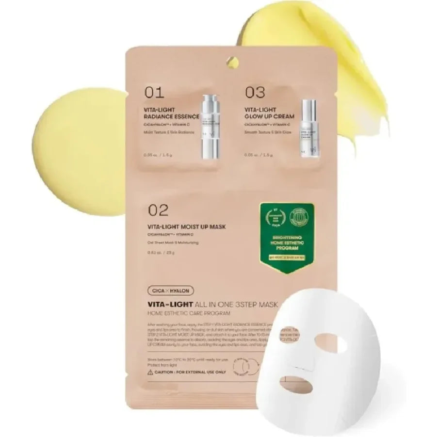 VT Cosmetics – Vita-Light All In One 3Step Mask (1.5g + 1.5g + 25g)