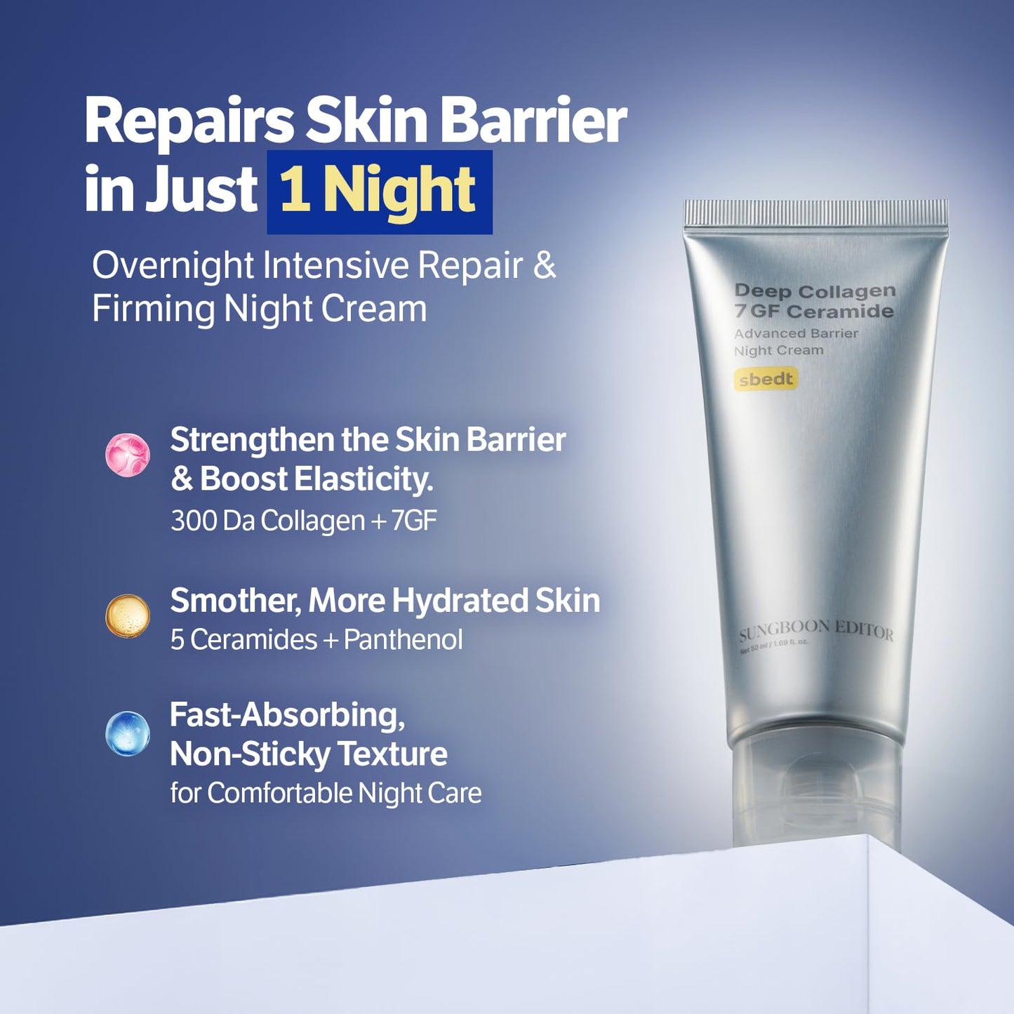 SUNGBOON EDITOR – Deep Collagen 7GF Ceramide Advanced Barrier Night Cream