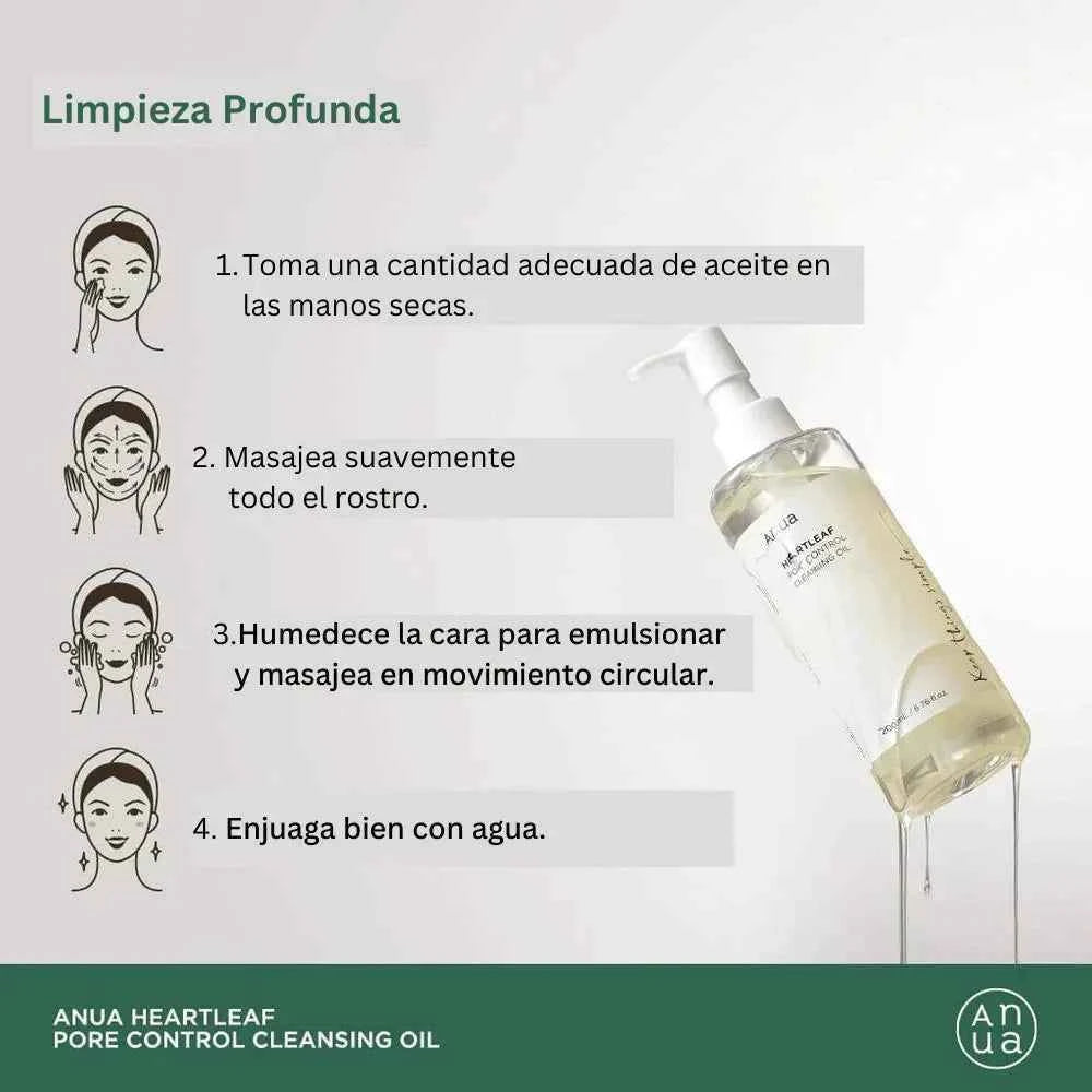 Dúo de limpieza Anua: Heartleaf Quercetinol Pore Deep Cleansing Foam + Heartleaf Pore Control Cleansing Oil