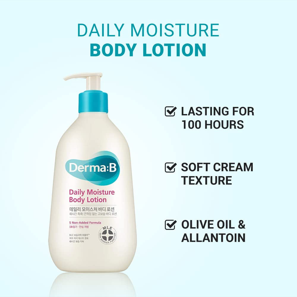 derma b daily moisture body lotion 400ml