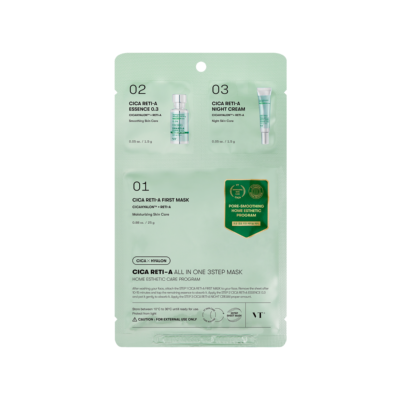 VT Cosmetics – Cica Reti-A All In One 3Step Mask (1.5g + 1.5g + 25g)
