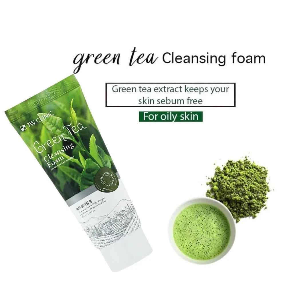 3W Clinic - Cleansing Foam - 100ml - Green Tea
