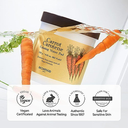 SKINFOOD Carrot Carotene Calming Water Pad Special Plus Bundle (60 pads + 30 pads) - Miinsecrets