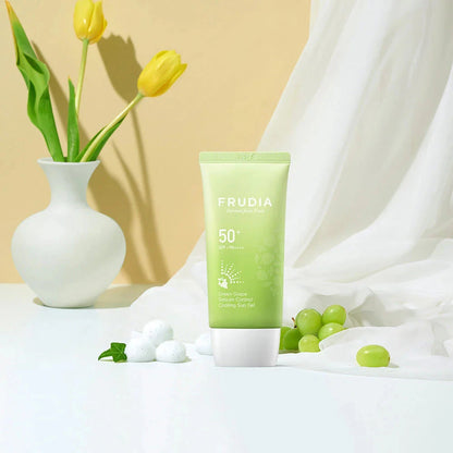FRUDIA - Green Grape Sebum Control Sun Gel Frudia Ecuador Productos Originales Cosmetica Coreana skincare coreano