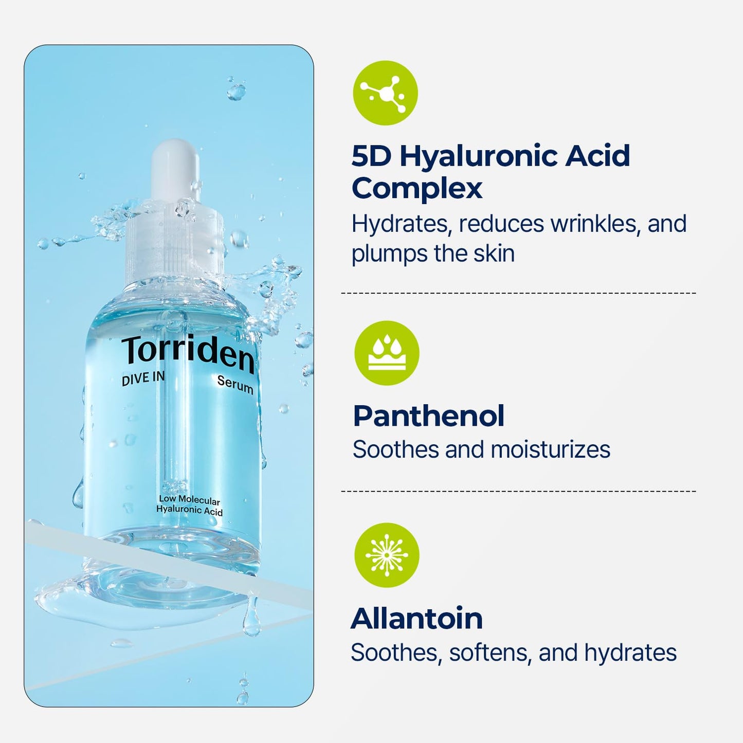 Torriden - DIVE-IN Low Molecule Hyaluronic Acid Serum Torriden Ecuador Productos Originales Cosmetica Coreana
