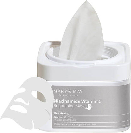 [Mary&May] Niacinamide Vitamin C Brightening Mask (30ea) - Miinsecrets