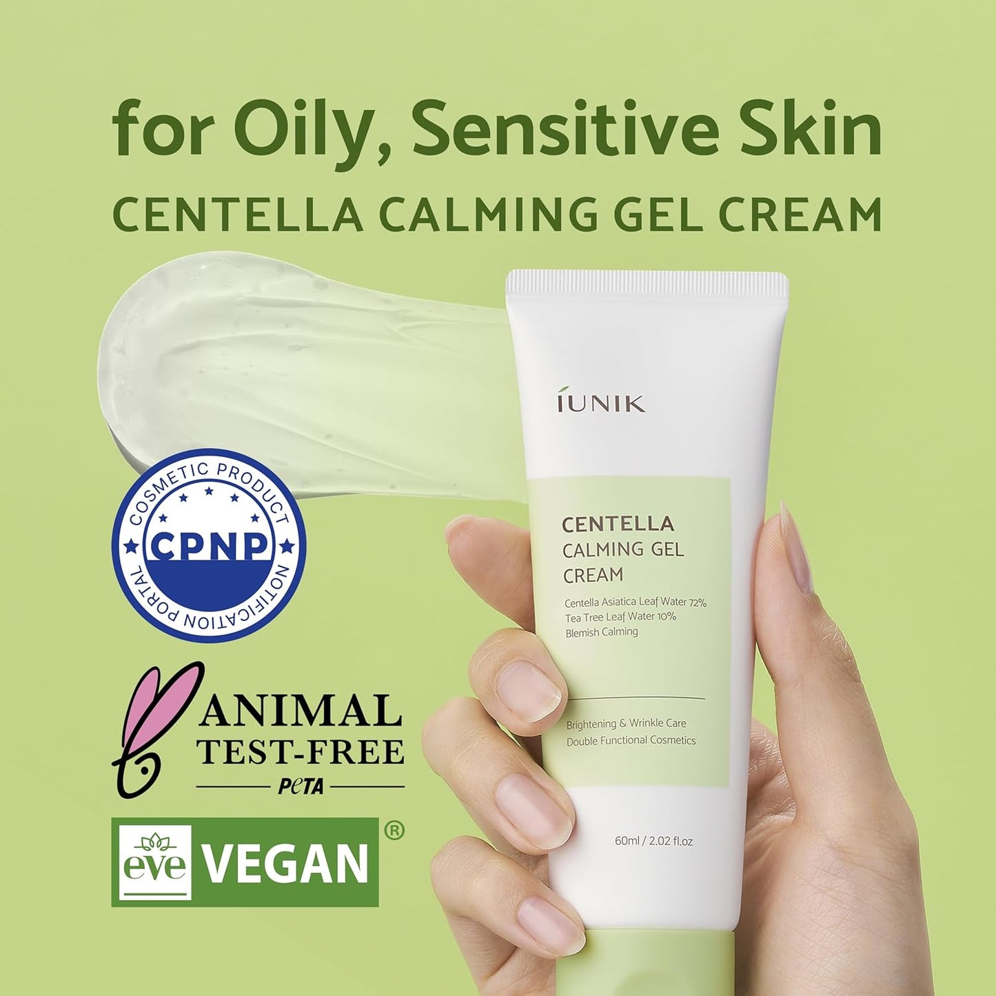 iUNIK - Centella Calming Gel Cream 60ml iUnik Ecuador Productos Originales Cosmetica Coreana