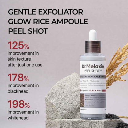 Dr,Melaxin - Peel Shot Exfoliant Black Rice Ampoule [80ml]