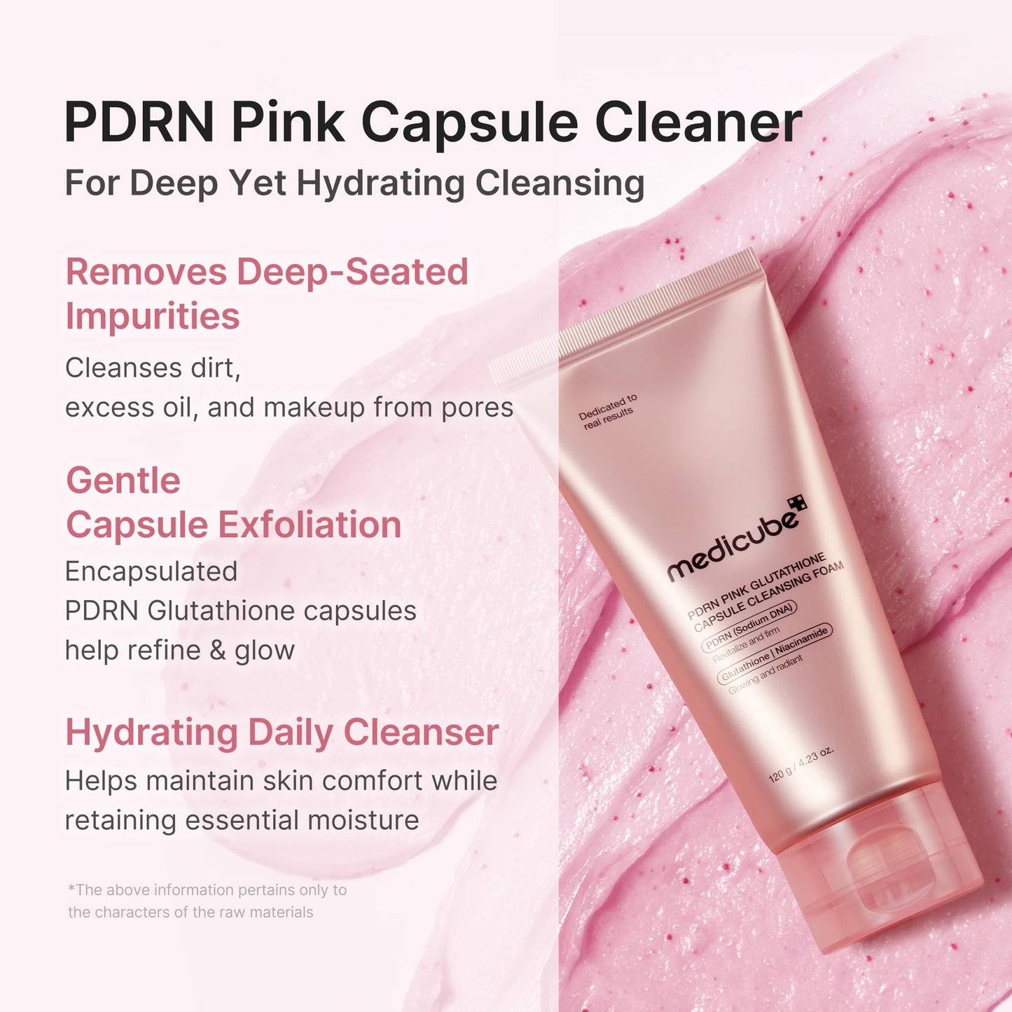 MEDICUBE – PDRN Pink Glutathione Capsule Cleansing Foam