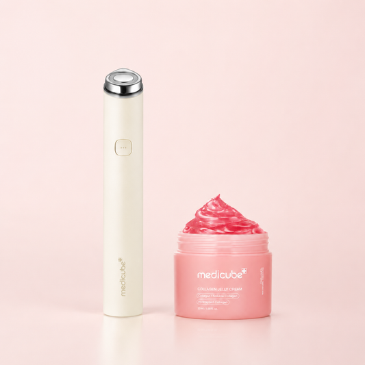Combo Medicube AGE-R Booster Pro Mini Plus + Collagen Jelly Cream 50ml