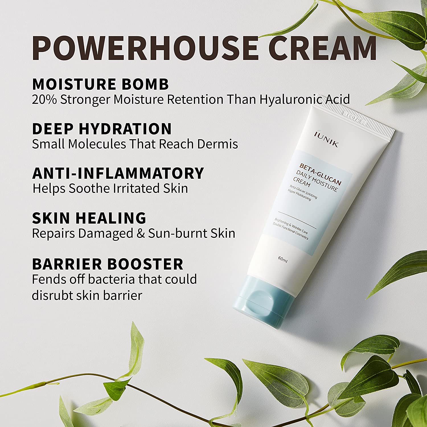 [iUNIK] Beta-Glucan Daily Moisture Cream 60ml - Miinsecrets