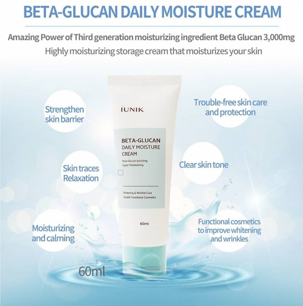[iUNIK] Beta-Glucan Daily Moisture Cream 60ml - Miinsecrets