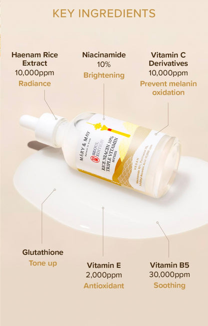 [Mary&May] Rice Niacin 10% Triple Vitamin Serum 80ml - Miinsecrets