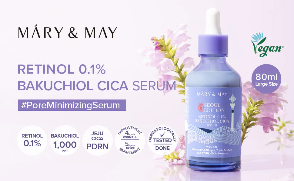 [Mary&May] Retinol 0.1% Bakuchiol CICA Serum 80ml - Miinsecrets
