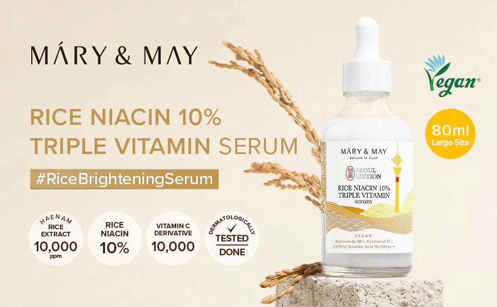 [Mary&May] Rice Niacin 10% Triple Vitamin Serum 80ml - Miinsecrets