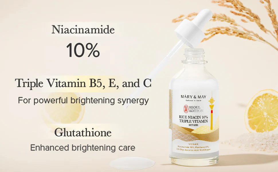 [Mary&May] Rice Niacin 10% Triple Vitamin Serum 80ml - Miinsecrets