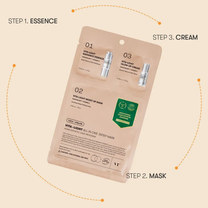 VT Cosmetics – Vita-Light All In One 3Step Mask (1.5g + 1.5g + 25g)