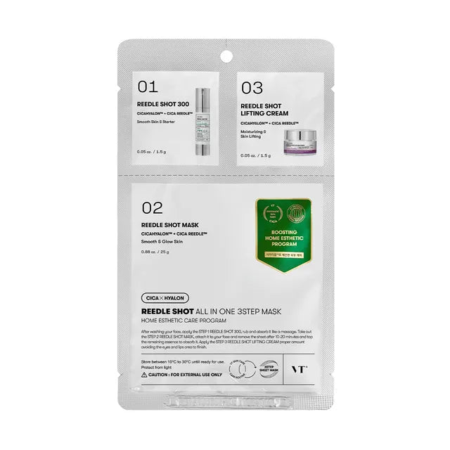 VT Cosmetics – Reedle Shot All In One 3Step Mask (1.5g + 25g + 1.5g)