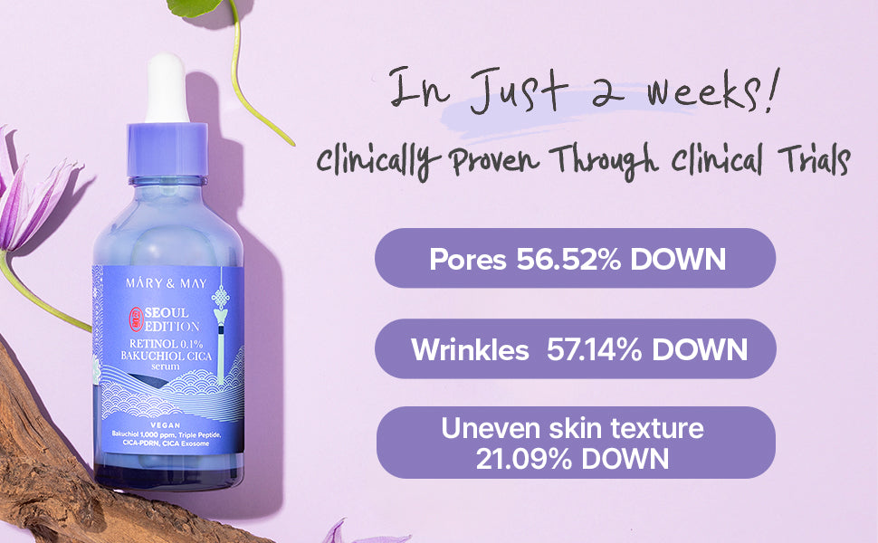 [Mary&May] Retinol 0.1% Bakuchiol CICA Serum 80ml - Miinsecrets