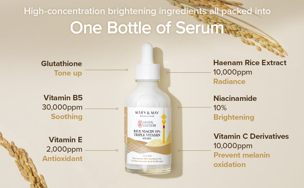 [Mary&May] Rice Niacin 10% Triple Vitamin Serum 80ml - Miinsecrets