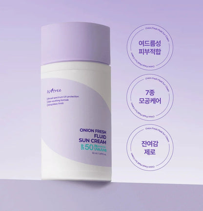 Isntree - Onion Fresh Fluid Sun Cream SPF50+ PA++++ Isntree Ecuador Productos Originales Cosmetica Coreana