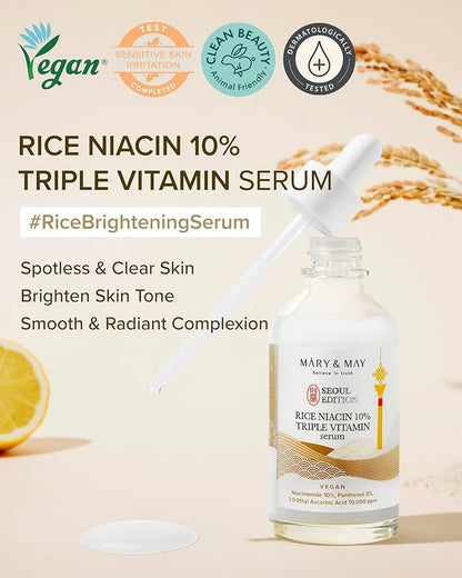 [Mary&May] Rice Niacin 10% Triple Vitamin Serum 80ml - Miinsecrets